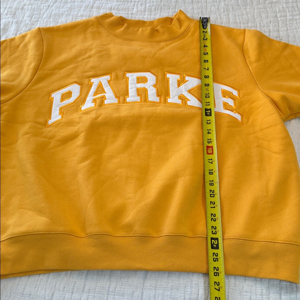 PARKE VARSITY MOCK NECK SWEATSHIRT NEW! Apricot/White NWT(in bag) L/XL - Picture 7 of 12